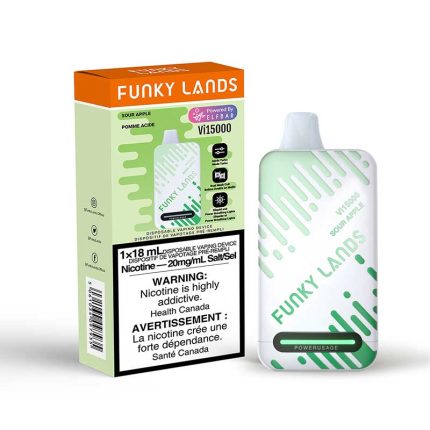 Funky Lands VI15000 Disposable vape in Sour Apple flavor